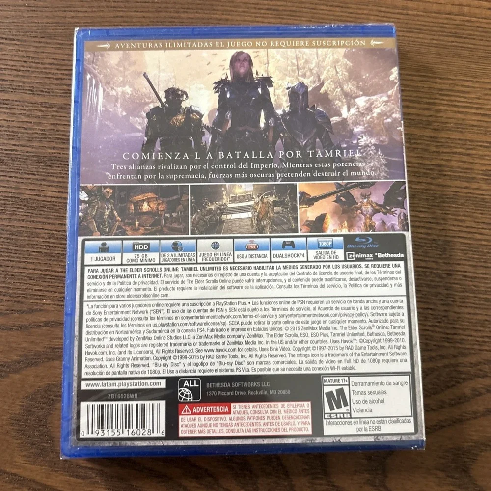 NEW Sealed The Elder Scrolls Online Tamriel Unlimited PS4 English & Spanish 14G